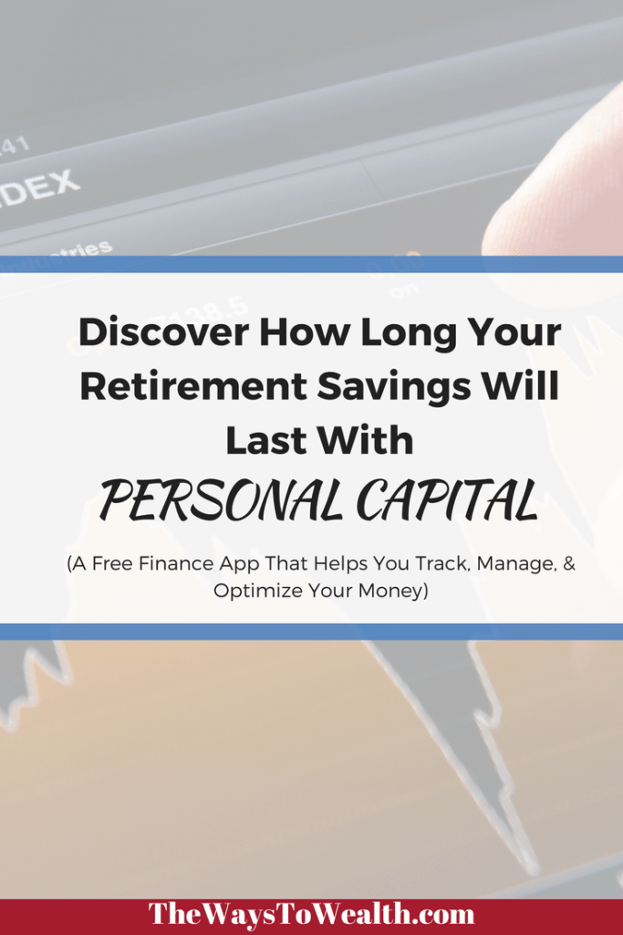 If you're not sure how long your retirement savings will last, Peronal Capital is a free personal finance app that will show the likelihood of your success