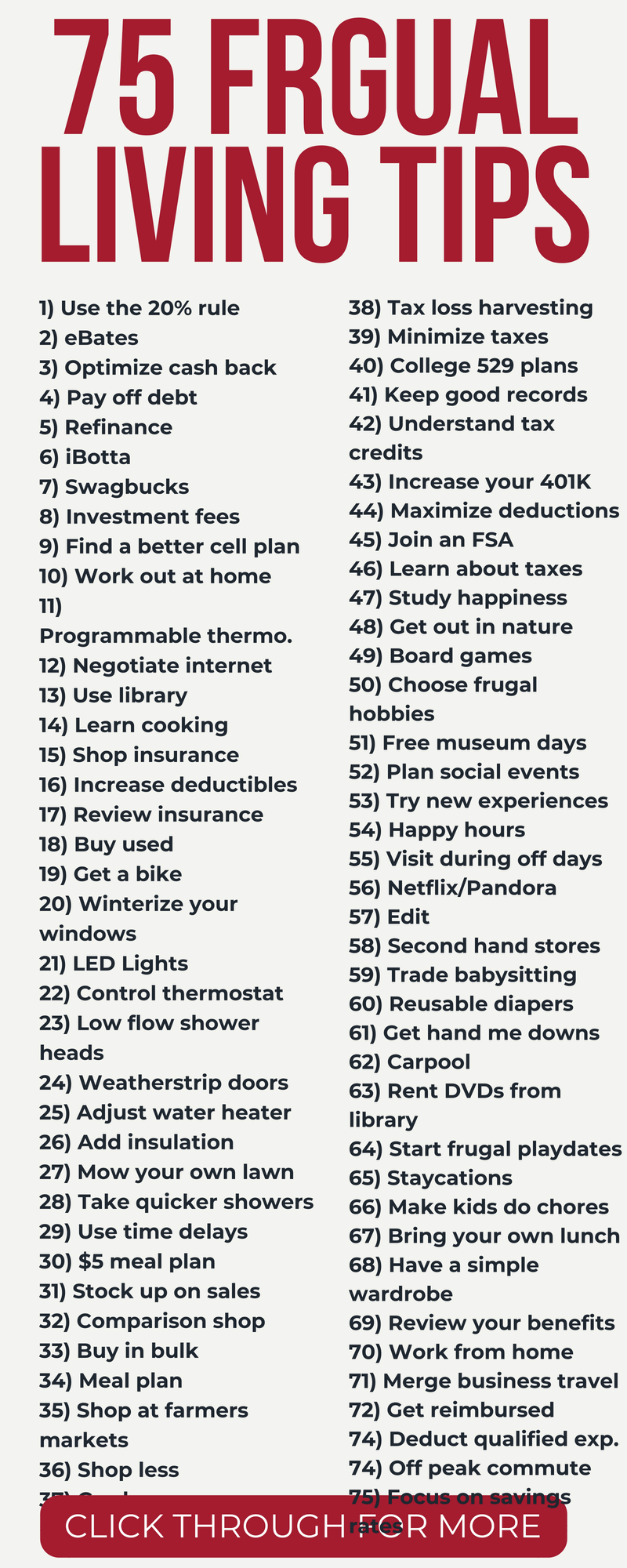 75 Frugal Living Tips For Beginnersfrugal living tips | save money ideas | saving money tips | reduce household expenses#frugal #frugalliving #personalfinance