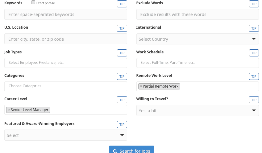 FlexJobs Advanced Search Function