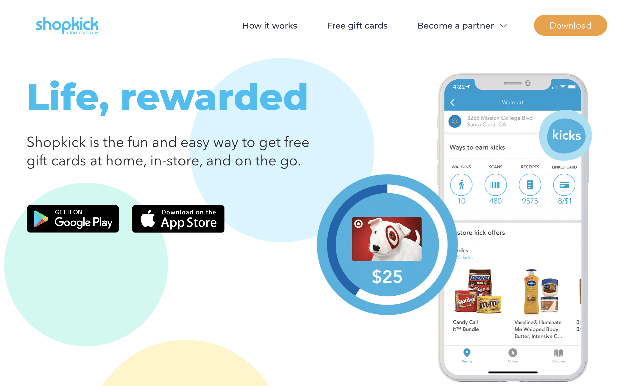 Shopkick pays you for completing in-store tasks, like scanning barcodes.
