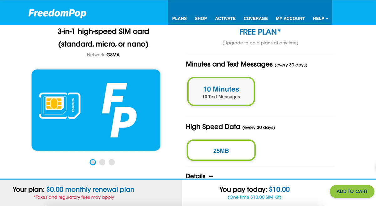 FreedomPop offers a legit free internet option, but it comes with very limited data.
