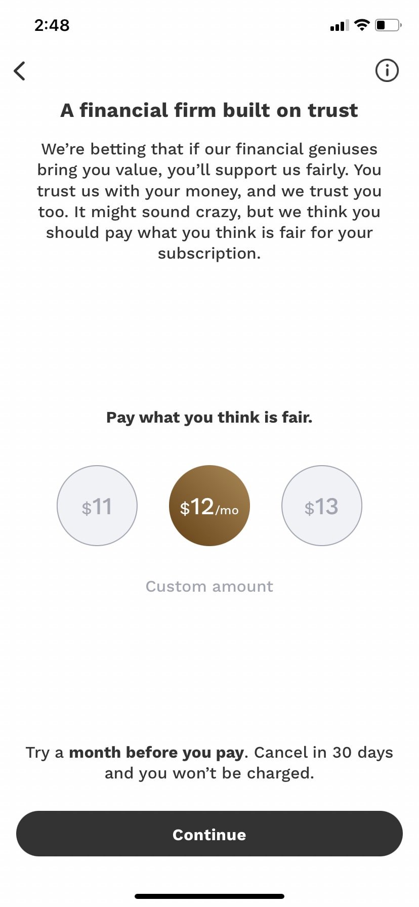Albert custom pay amount