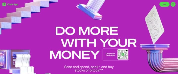 cash app homepage screenshot