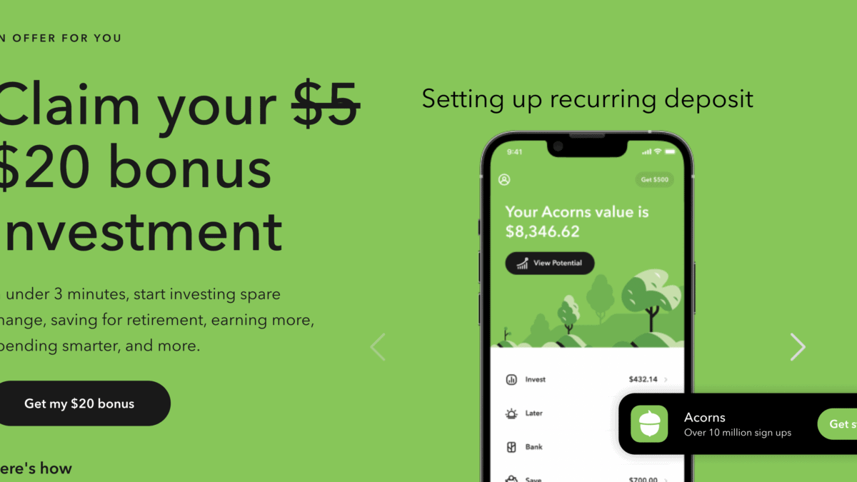 Acorns $20 referral