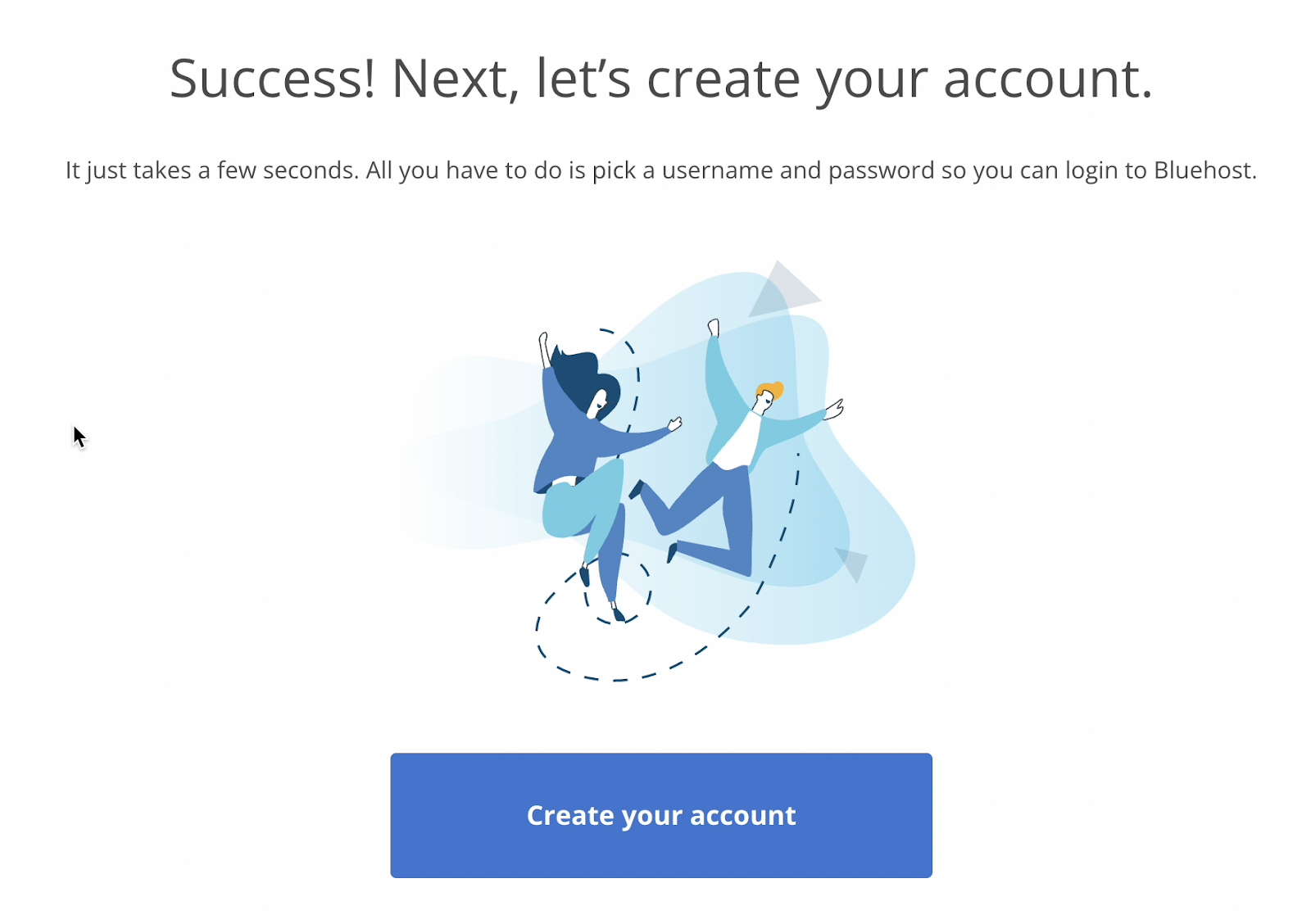 Bluehost create your account