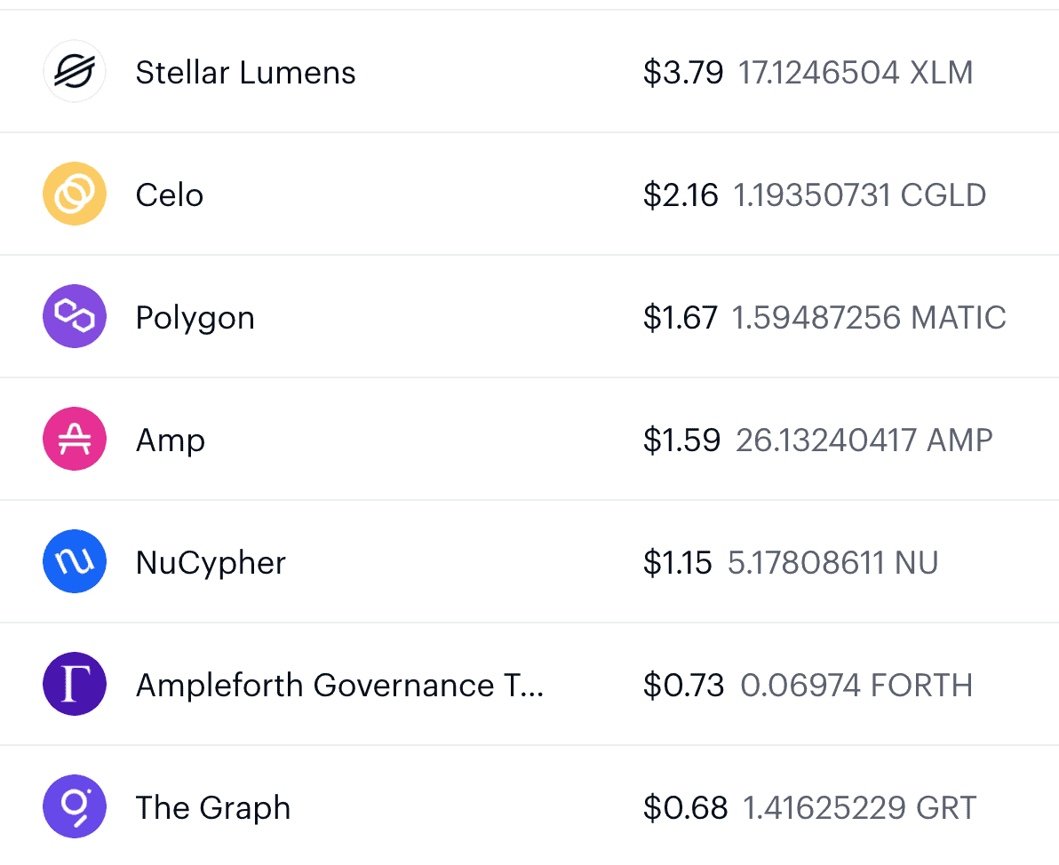 My actual Coinbase Learning Rewards earnings so far.