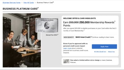 Amex 250K Refresh Welcome Offer Featured Image