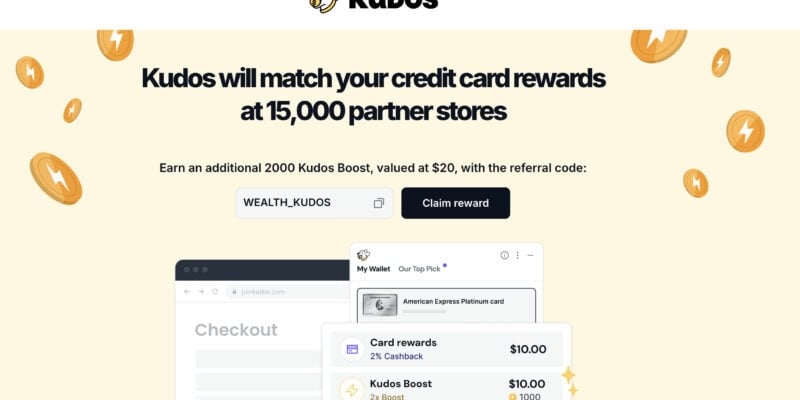 Kudos $20 Referral Code Screenshot