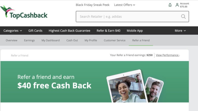 topcashback 40 bonus